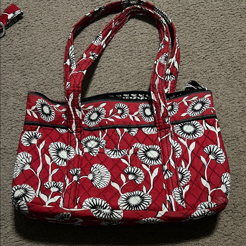 Vera Bradley Red Floral Tote Bag